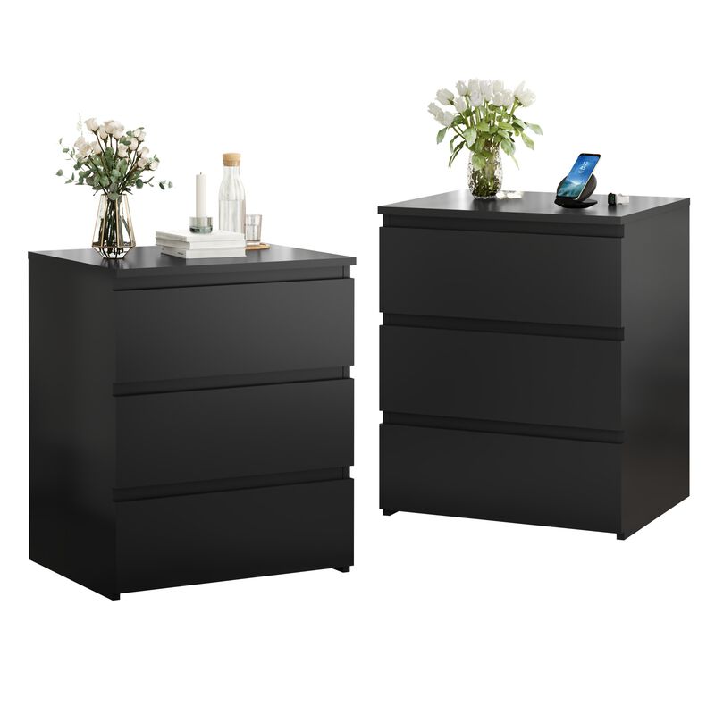 GOODSILO Set of 2 3-Drawer Multi-Functional Storage Units, Versatile Small Dressers, Nightstands, Side Tables, Chests of Drawers for Bedroom, Closet, Home Office, Entryway, Hallway image number 5