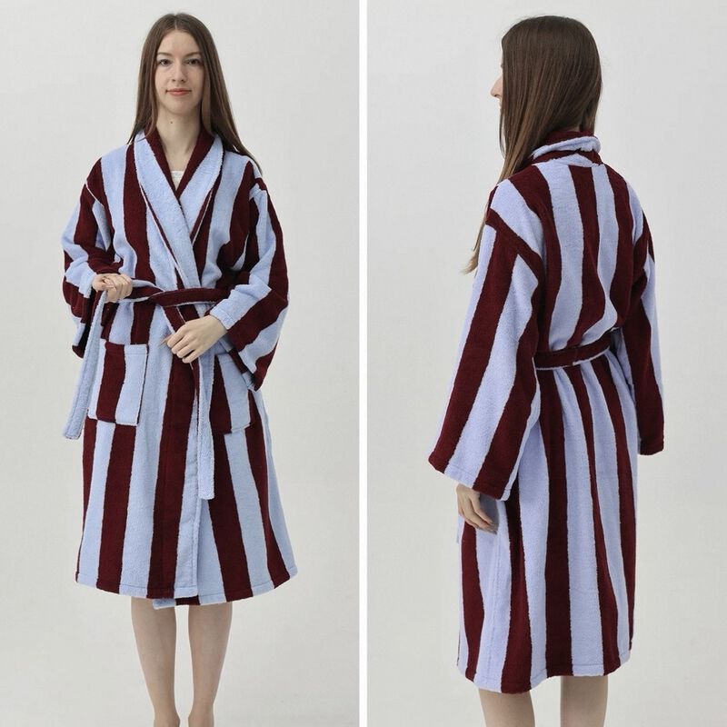 Vintage Cabana Stripe Cotton Bath Robe image number 8