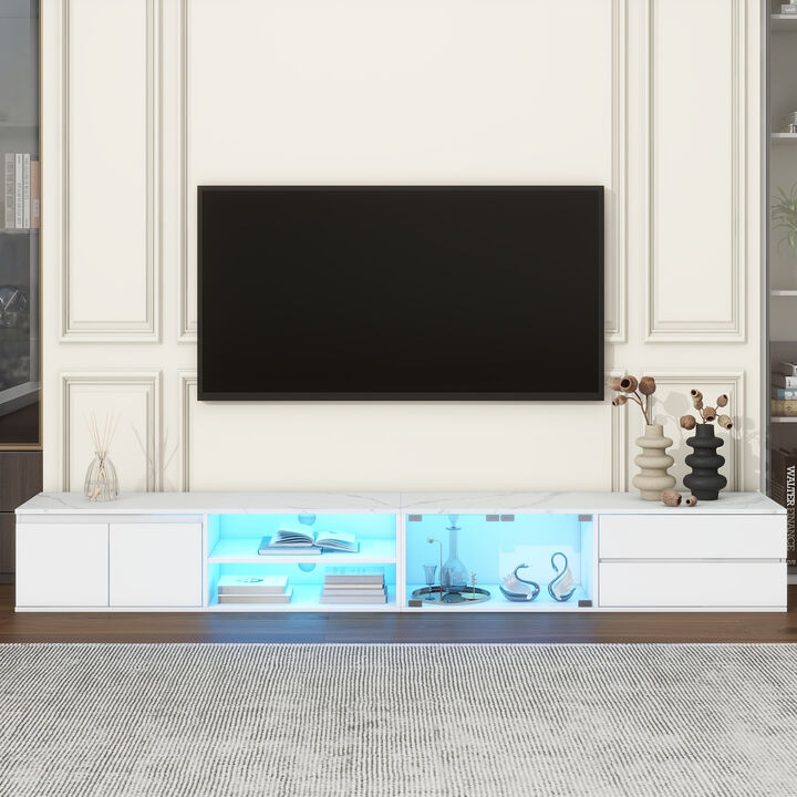 Merax LED TV Stand with 2 Drawers