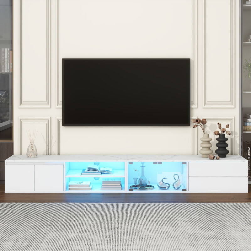 Merax LED TV Stand with 2 Drawers