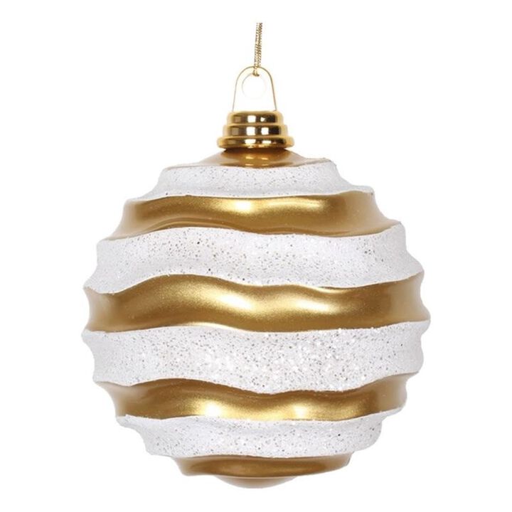 Vickerman Gold-Silver Candy Glitter Wave Ball -