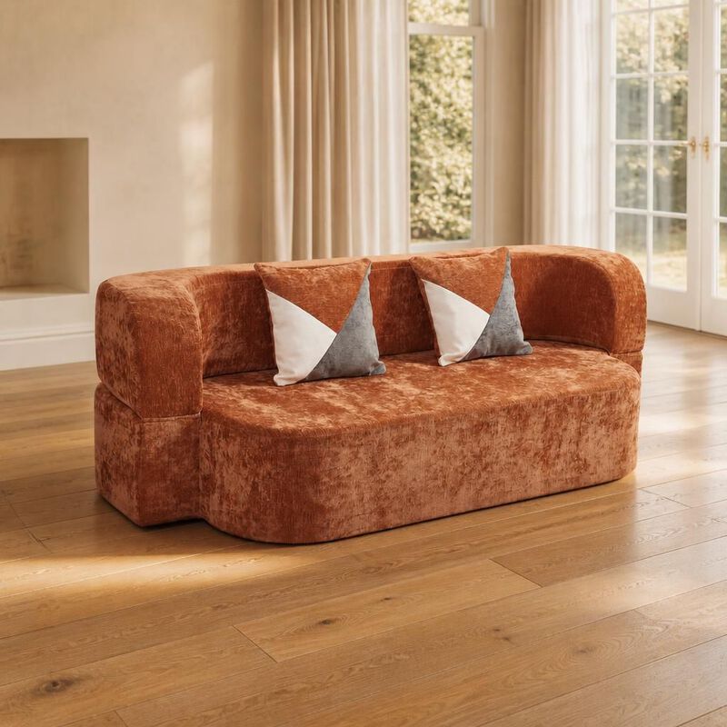 GOODSILO Convertible Eggshell Sleeper Sofa Bed with Plush Upholstery and 33D High Density Foam for Small Space Living Rooms Bedrooms Apartments image number 2