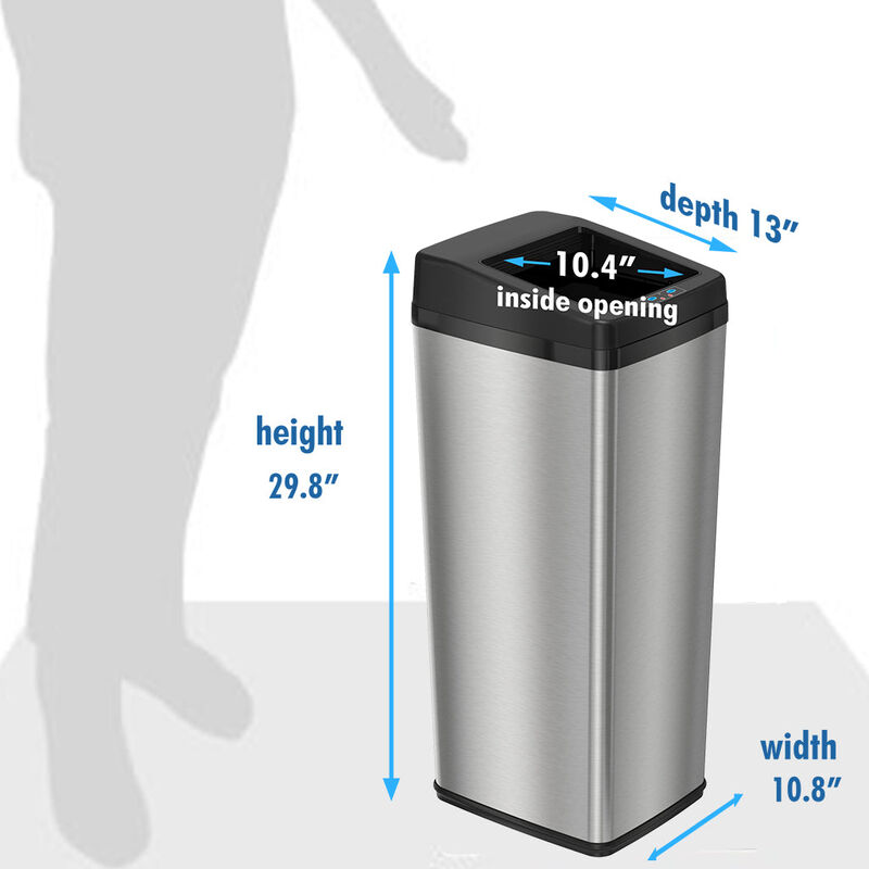 iTouchless 14 Gallon Sliding Lid Sensor Trash Can