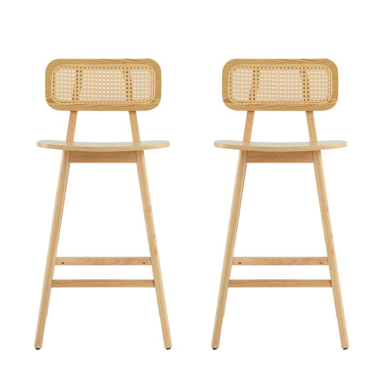 Merax 2 Pieces Wood Bar Stools Dining Chairs