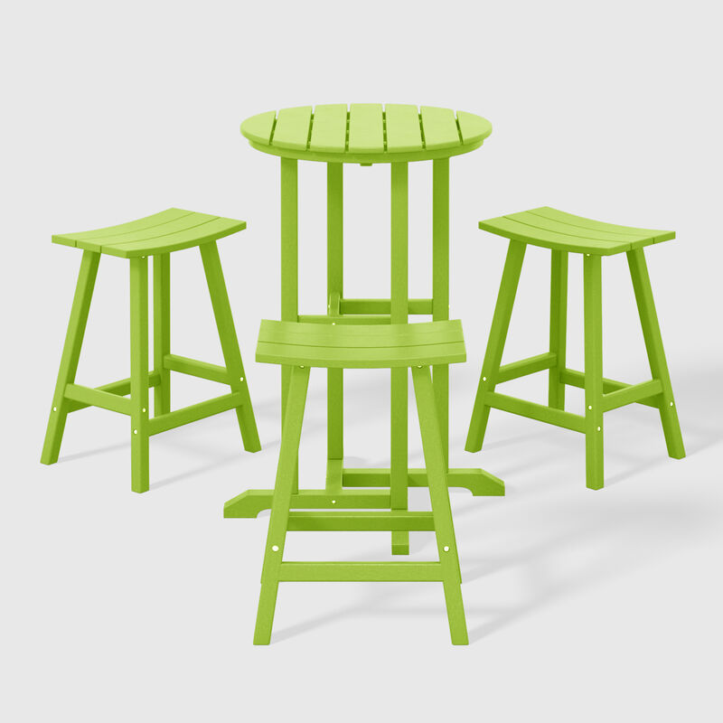 WestinTrends Outdoor Patio Counter Height Bar Stools Bistro Bar Table 4-Piece Set