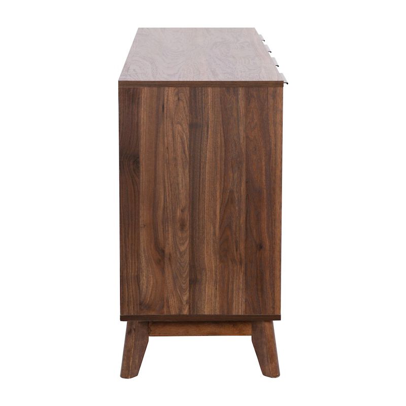 Flash Furniture 60 in 4 Door Storage Buffet Sideboard, TV Stand for up to 64" TV's, Dark Walnut image number 3