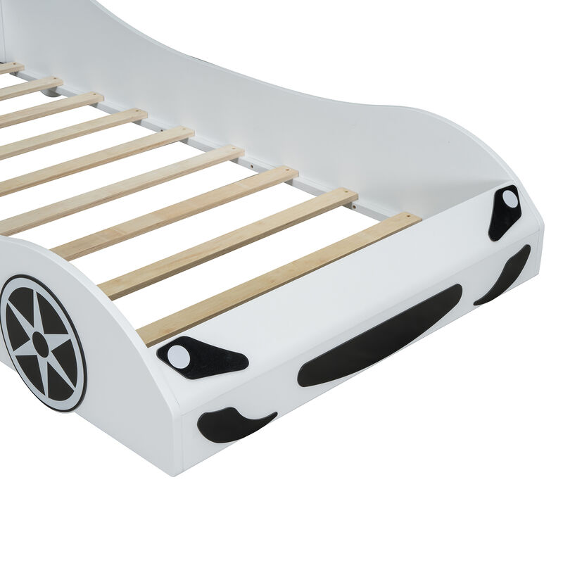 Merax Race Car-Shaped Platform Bed with LED