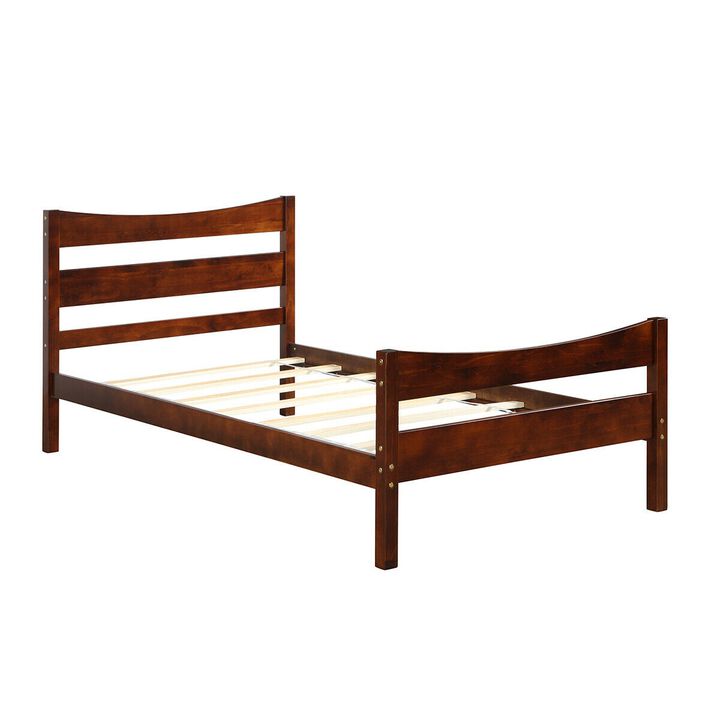 Rustic Platform Bed Frame with Headboard and Footboard &ndash; Bedroom Furniture