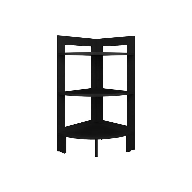 Akutan Side Table 31.70" H, with 3 Shelves, 3 Legs, White