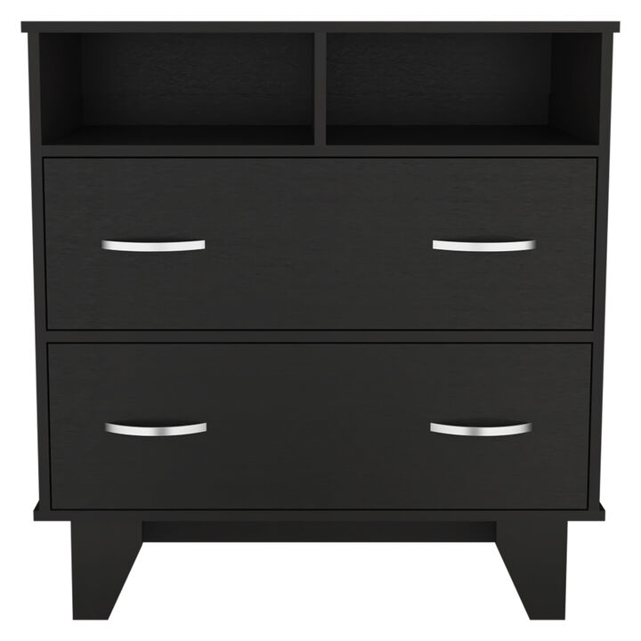 Aaron 2-Drawer 2-Shelf Dresser Black Wengue