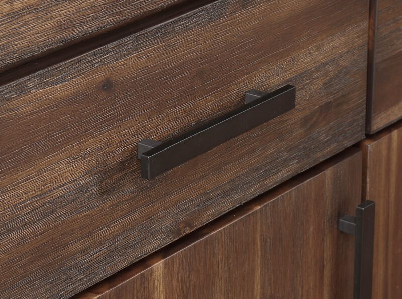 Meadow Three Drawer Three Door Solid Wood Sideboard in Brick Brown image number 4