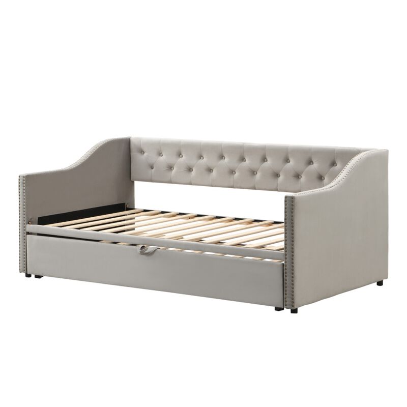 Musvi Pop Up Trundle Upholstered Daybed image number 4