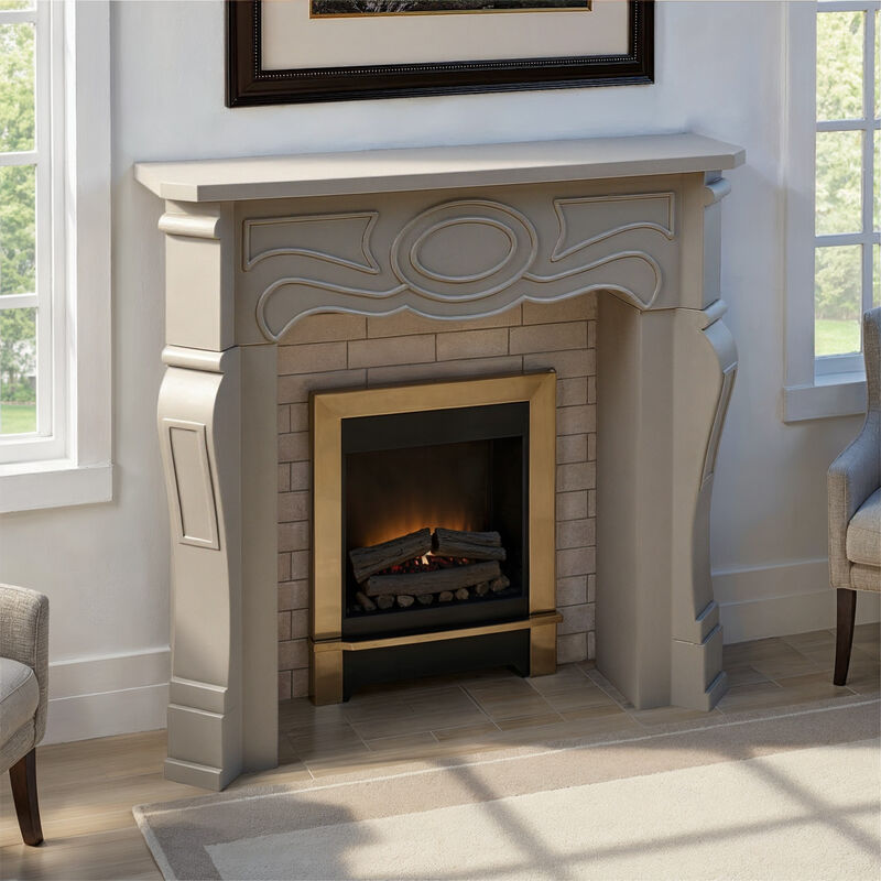 Small Victorian Decorative Fireplace Mantel, Grey image number 8