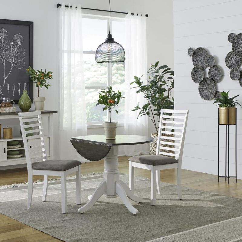 Liberty Furniture 3 Pc Drop Leaf Table Dining Room Set with 2 Ladder Back Side Chairs - Sandstone image number 9