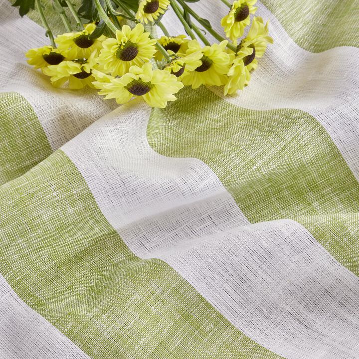 Solino Home 100% Pure Linen Table Throw - Cabana Stripe