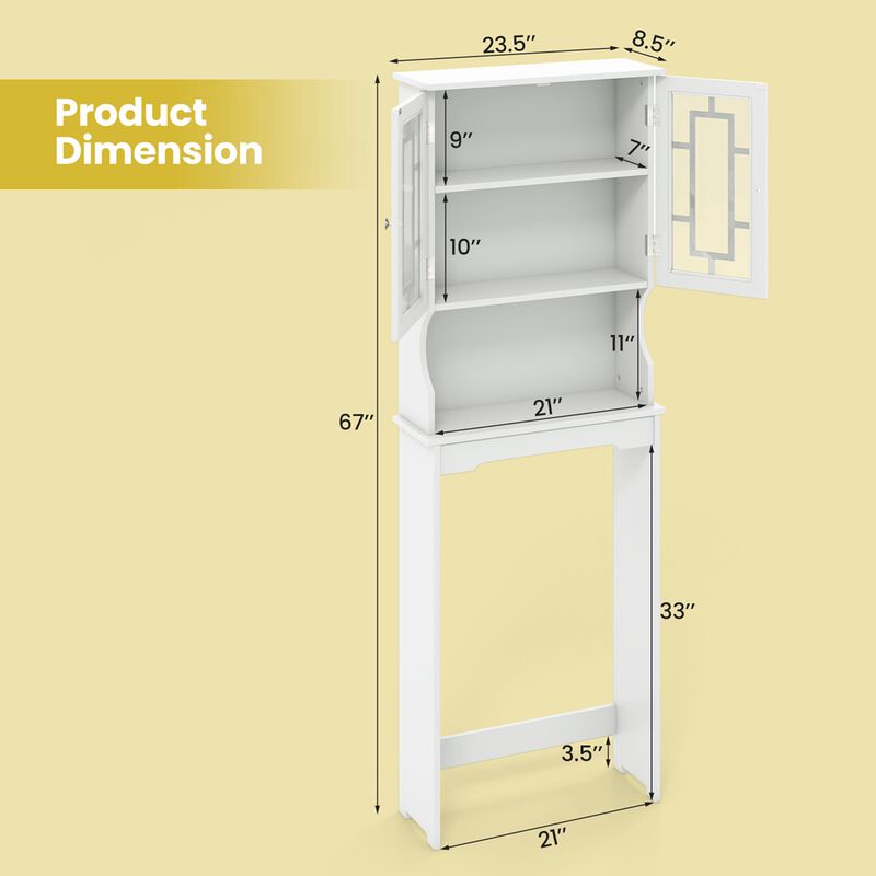 Costway Bathroom Spacesaver Over the Toilet Door Storage Cabinet Tower Organizer White
