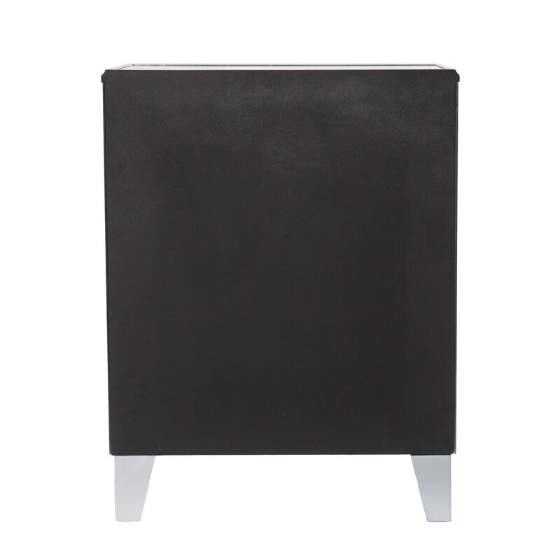 Hivvago 26 Inch  Silver End Table With Three Drawers