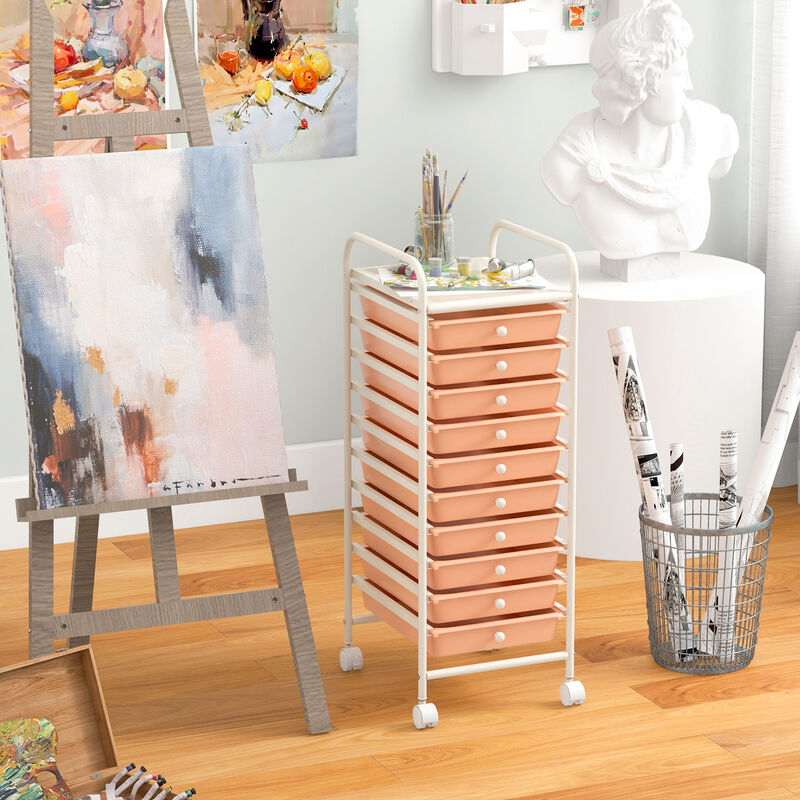 Rolling Cart Organizer with 10 Drawers &ndash; Ideal for Home or Office