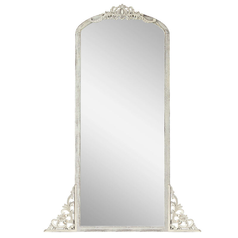 HomeRoots 67" White Solid Wood Framed Full Length Mirror image number 2