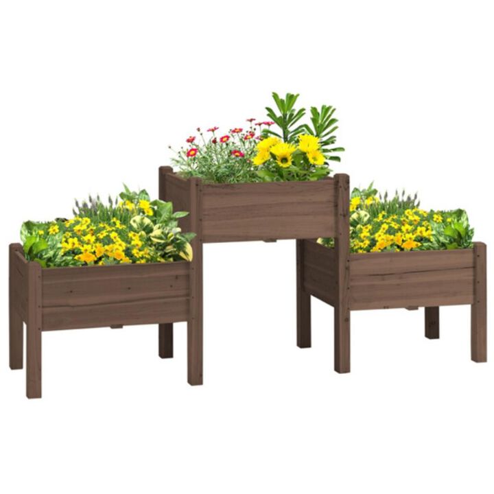Flower Shelf for Indoor & Outdoor Plants Wooden Multi-Tier Plant Stand