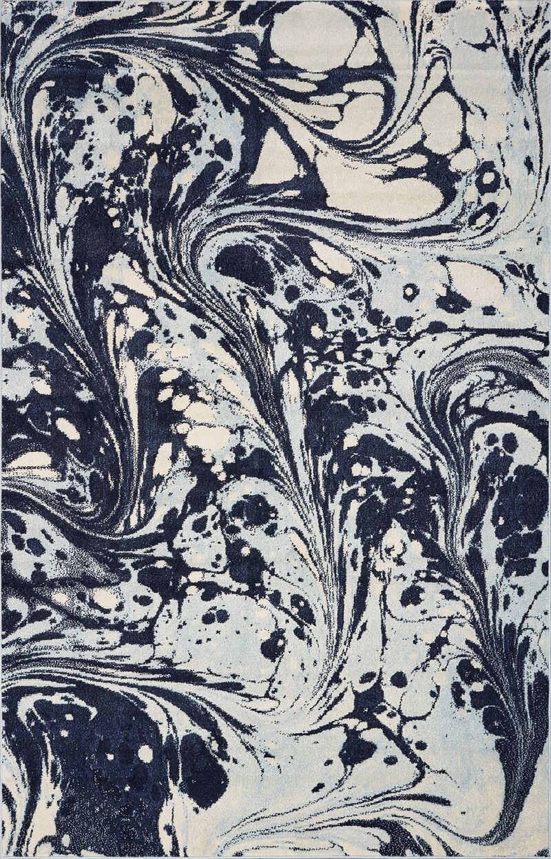 99" X 122" Blue Polypropylene Rug image number 0