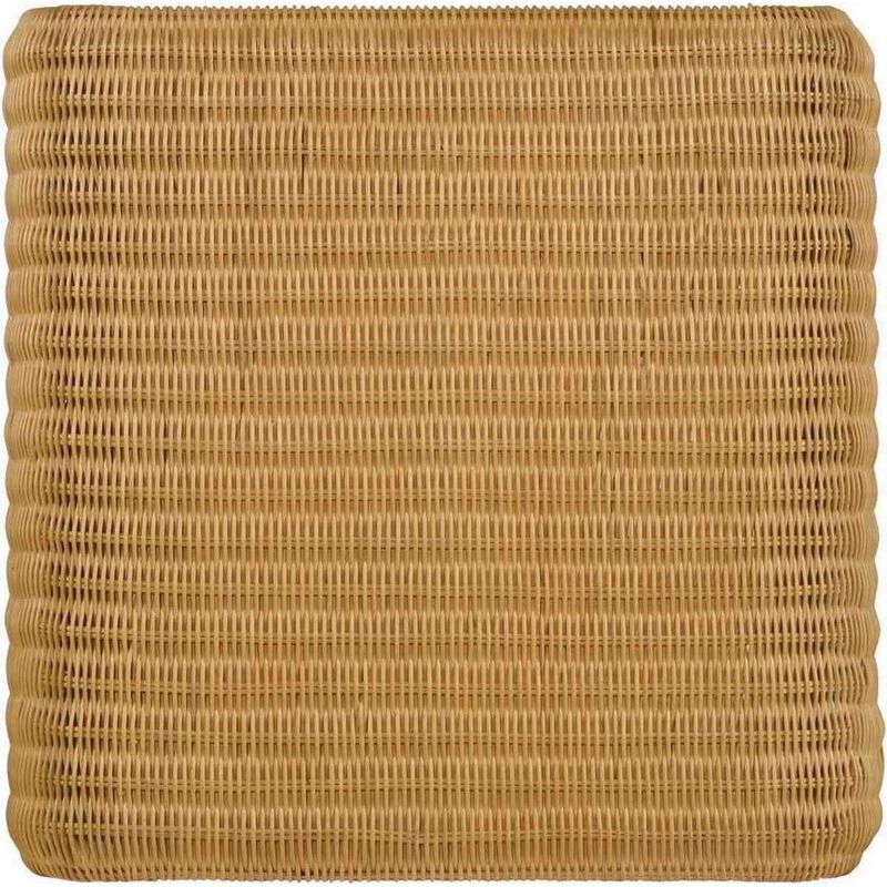 22 Inch Side End Table, Woven Rattan Frame, Waterfall Edges, Square Surface-Benzara image number 4