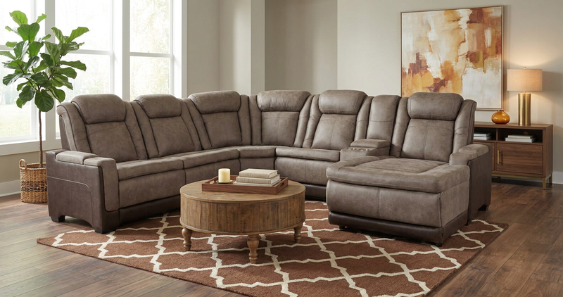 Lantana 6-Piece Power Sectional in Brown image number 1