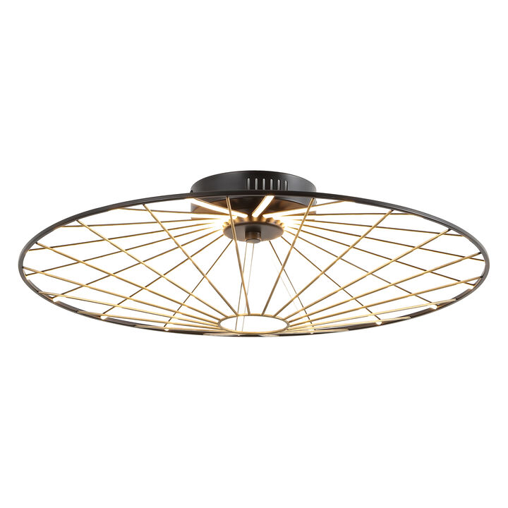 Anders Contemporary Scandinavian Dimmable Stripe UFO Integrated LED Flush Mount