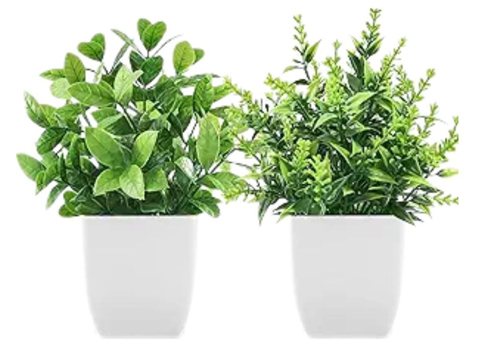 2 Pack Artificial Outdoor Plants Home Decor Small Small Potted