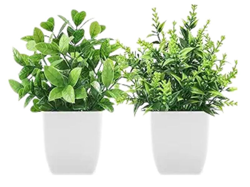 2 Pack Artificial Outdoor Plants Home Decor Small Small Potted image number 0