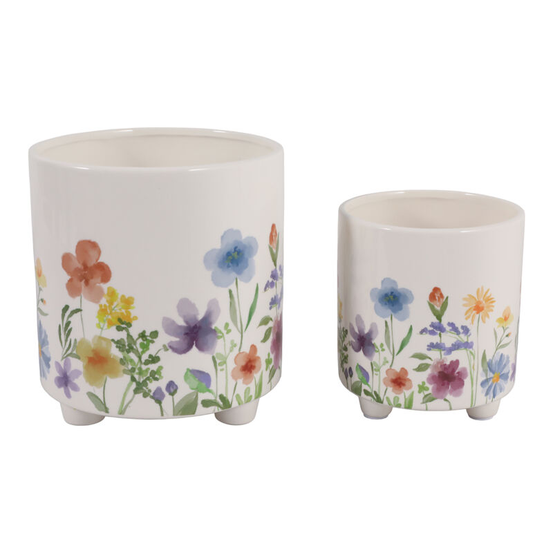 S/2 Wildflowers Footed Planter image number 3