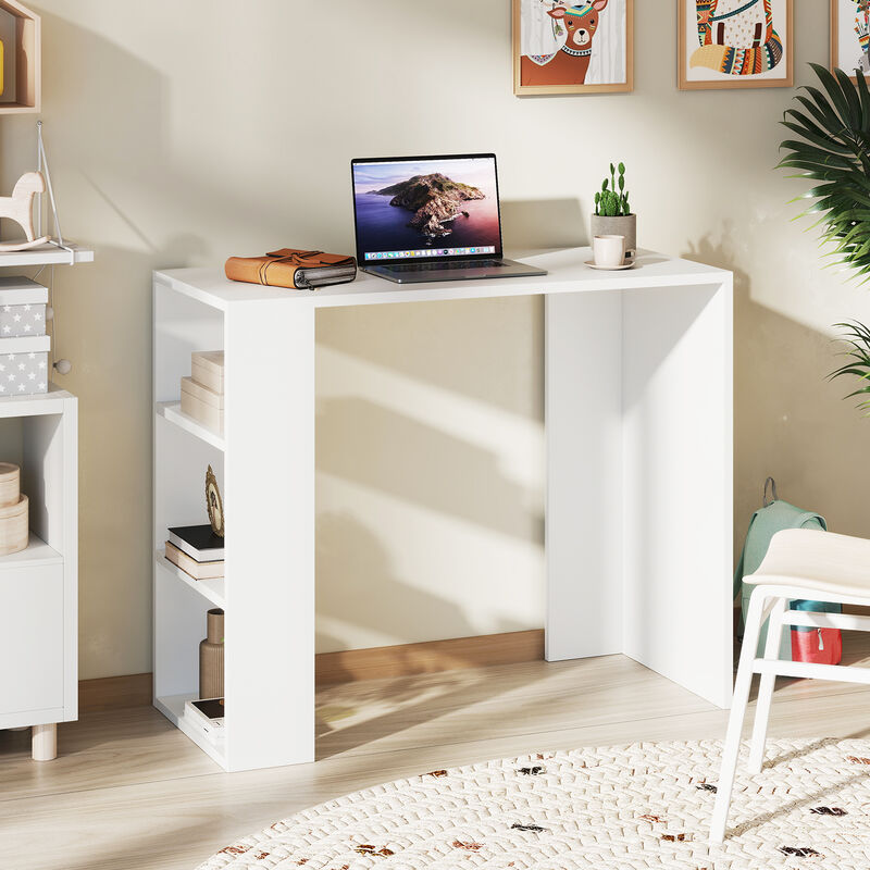 Compact Computer Desk with 3 Open Shelves &ndash; Study Table for Bedroom or Office