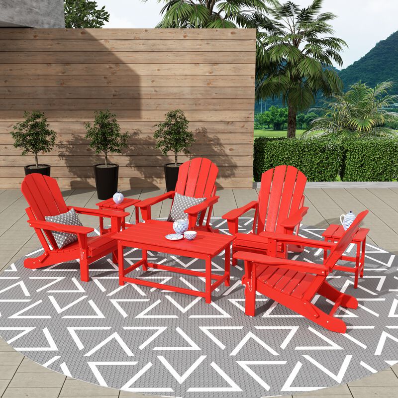 WestinTrends 7-Piece Outdoor Paio Adirondack Conversation Seating Set
