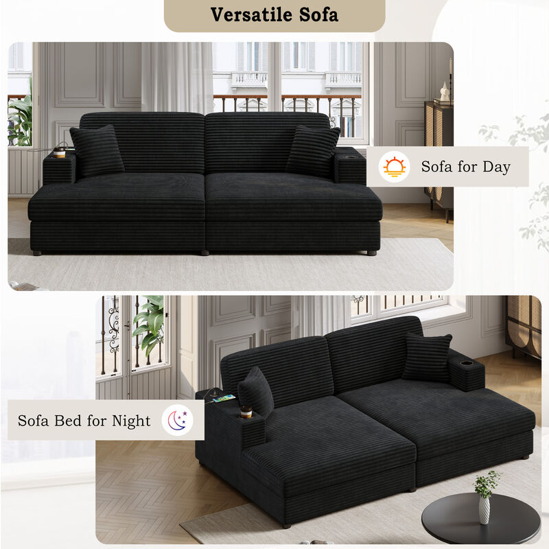 Merax Oversized Loveseat Chaise Lounge Sectional Sofa