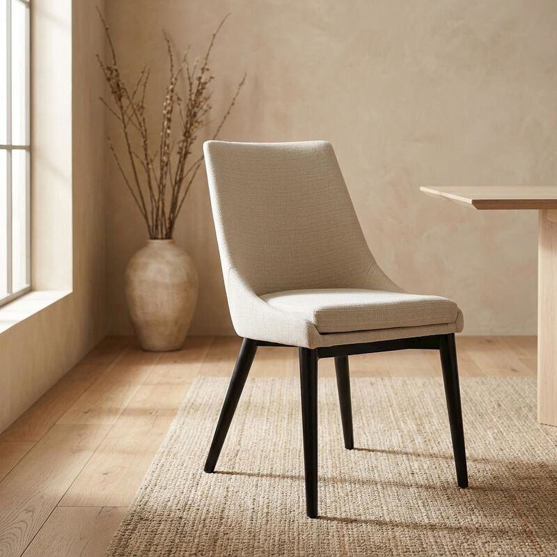 Fabric-Upholstered Dining Chair with Cushioned Seat, Orange image number 4
