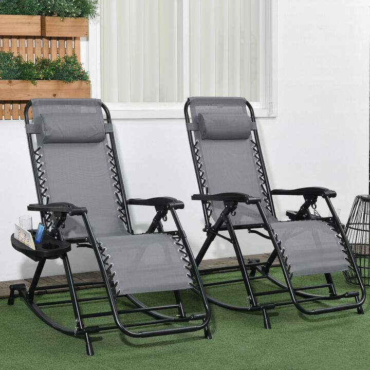 Hivvago 2-Pack Foldable Zero Gravity Rocking Chairs