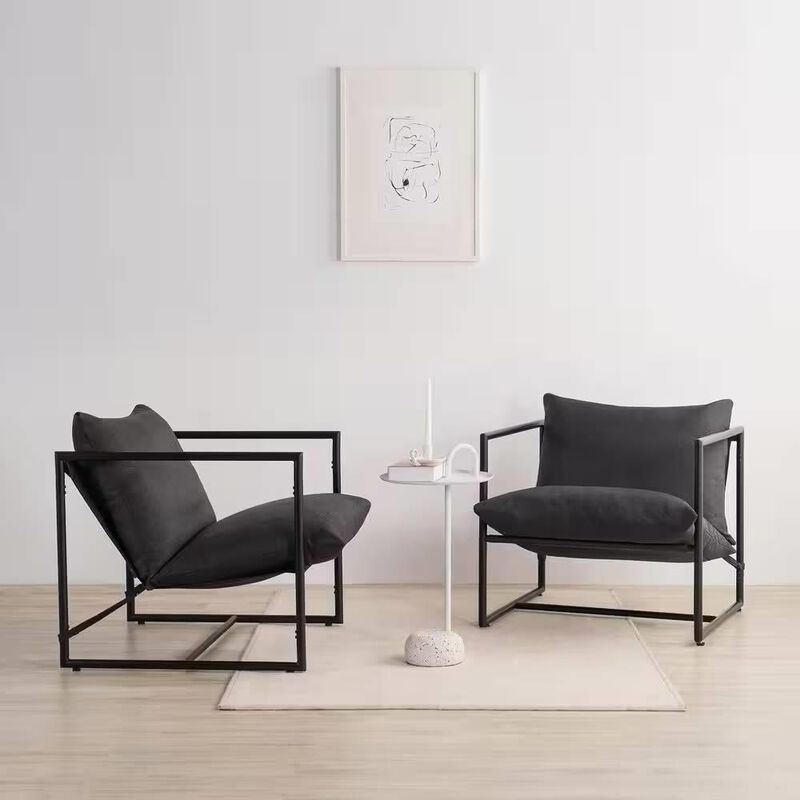Hivvago Modern Upholstered Accent Chair with Metal Frame