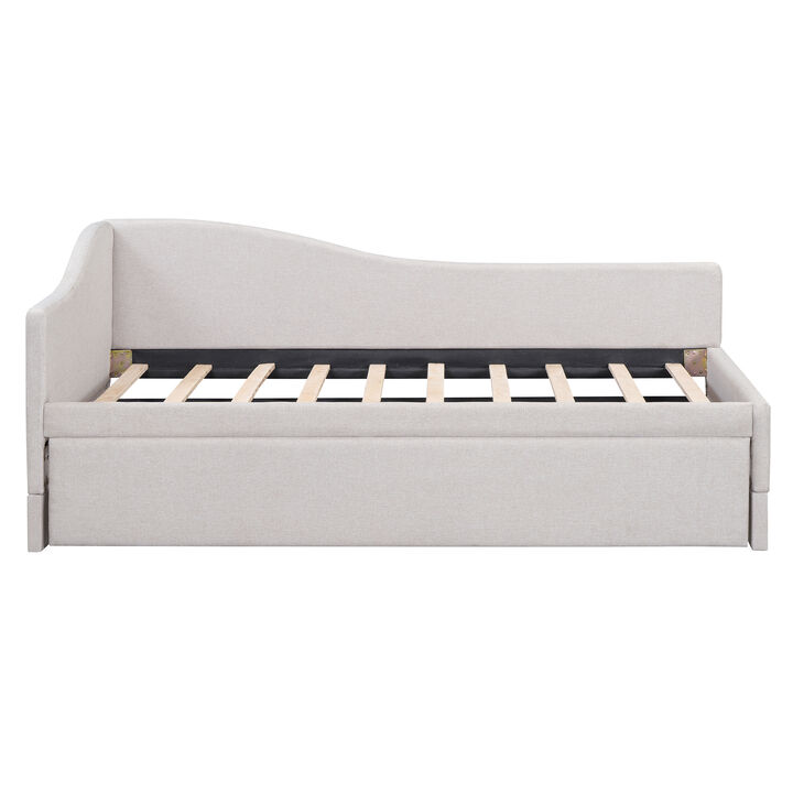 Merax Upholstered L-Shaped Daybed with Pop Up Trundle