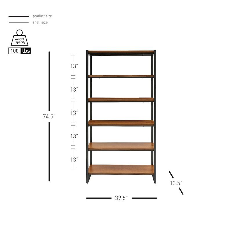 New Pacific Direct Anderson 6 Tier Bookcase
