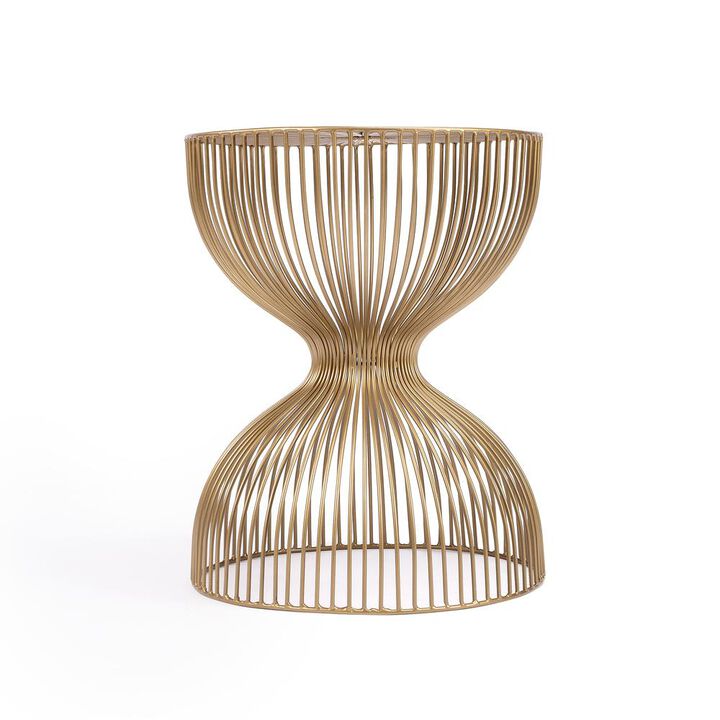 Gold Metal Side Table - Modern Accent Table for Living Room Decor