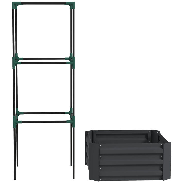 Hivvago Galvanized Planter for Climbing Plants