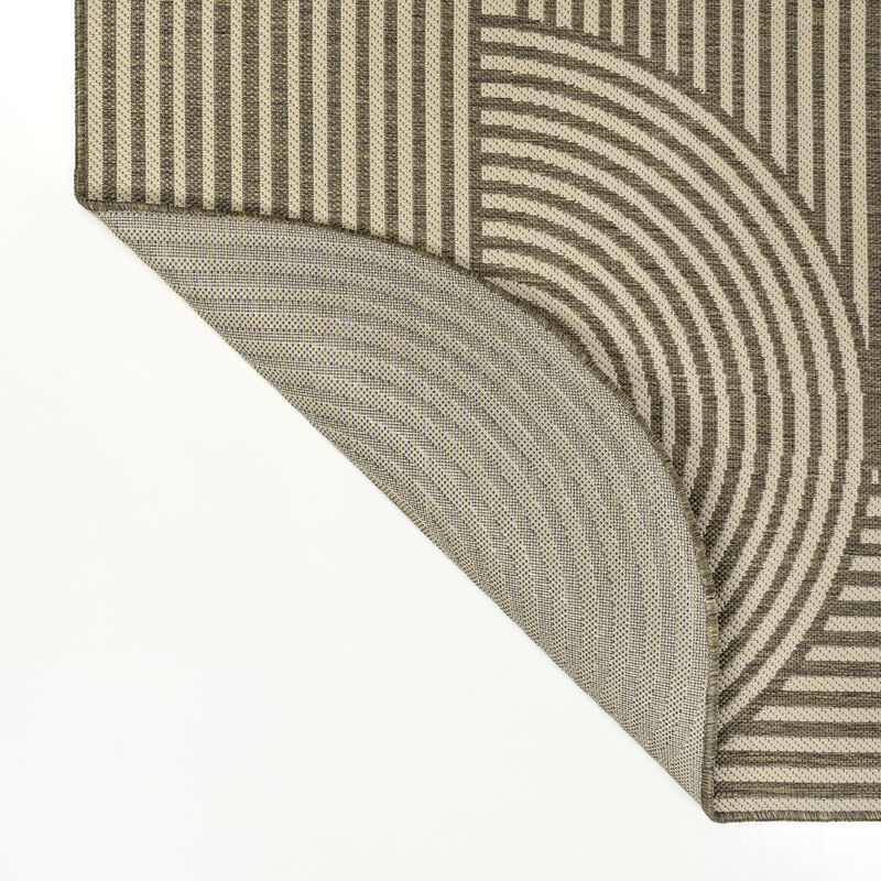 Margot Modern Geometric Arch Stripe Indoor/Outdoor Shaped Area Rug