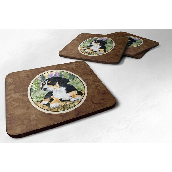 Caroline's Treasures SS8132FC Entlebucher Mountain Dog Foam Coasters (Set of 4), 3.5 H x 3.5 W, Multicolor