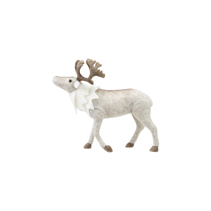 Artisan Caribou Figurine in Brown and Cream Fabric
