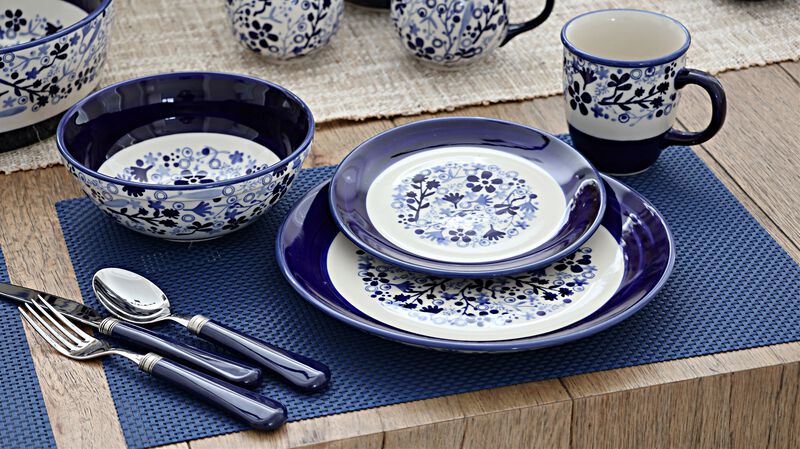 Blue Rose Polish Pottery Sunshine Grotto Cereal/Soup Bowl