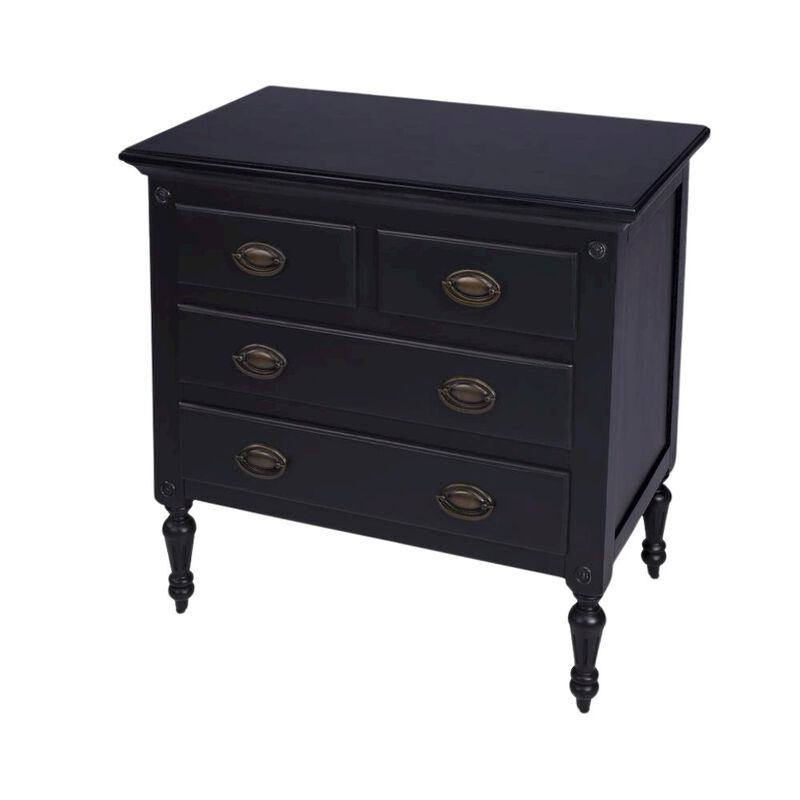 Starlight Canyon Home Black Chest of Drawers &ndash; 4 Drawer Dresser for Bedroom Wooden Storage