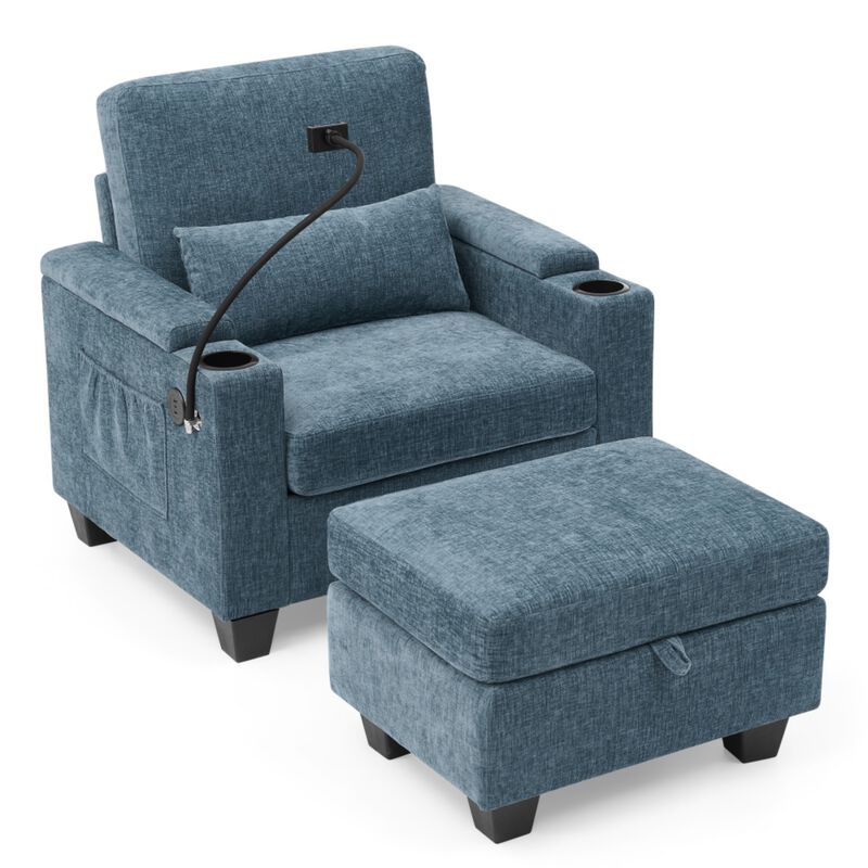 Kurtfo Chenille Accent Chair Set image number 0
