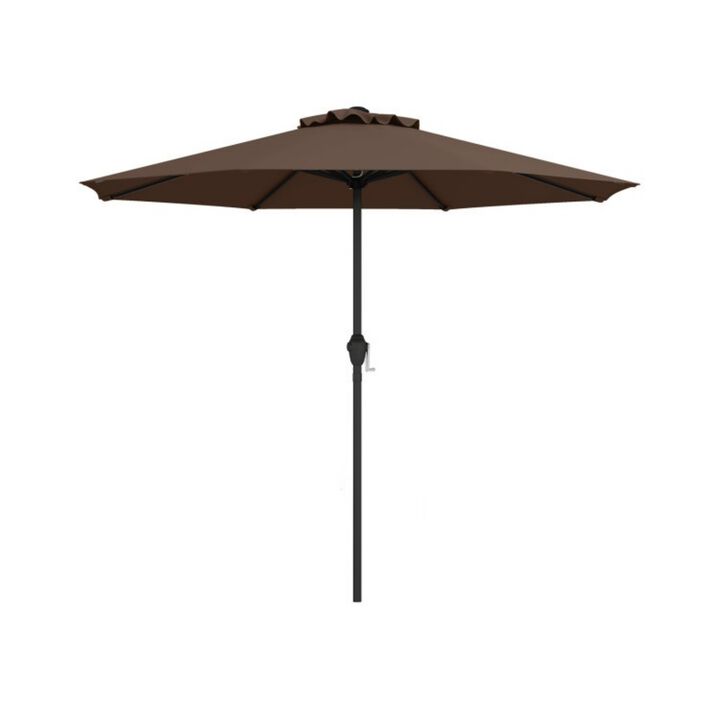 Outdoor Heavy Duty Market Umbrella with Crank Handle and 8 Sturdy Ribs