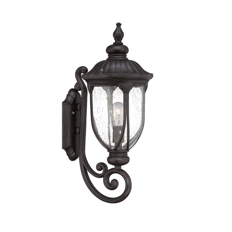 Hivvago XL Black Cast Aluminum Glass Lantern Wall Light