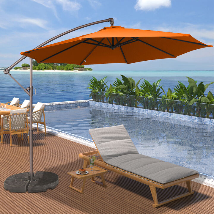 10-ft Outdoor Umbrella Crank Cantilever Patio Umbrella Without Base